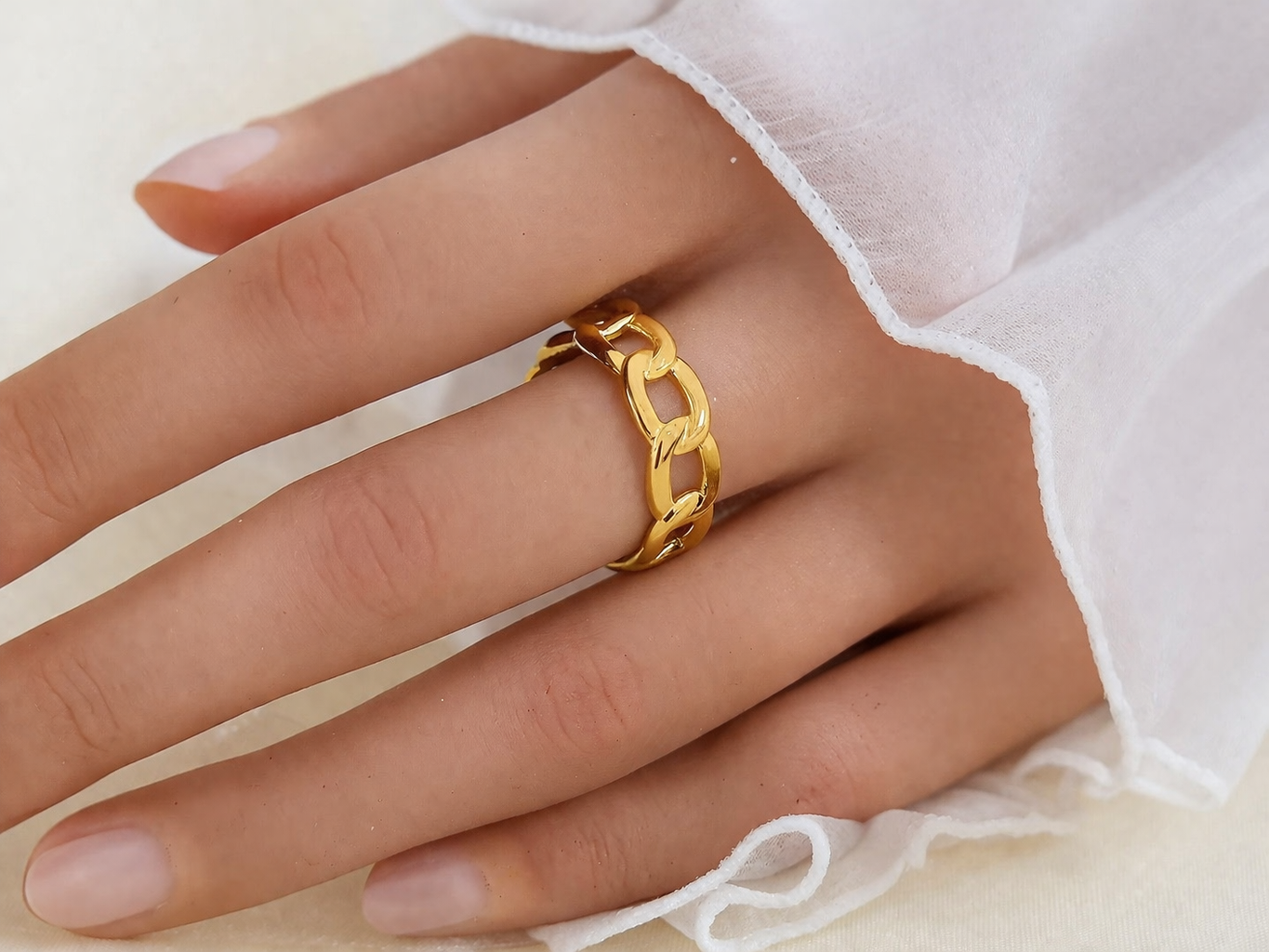 Bague Chaîne Dorée