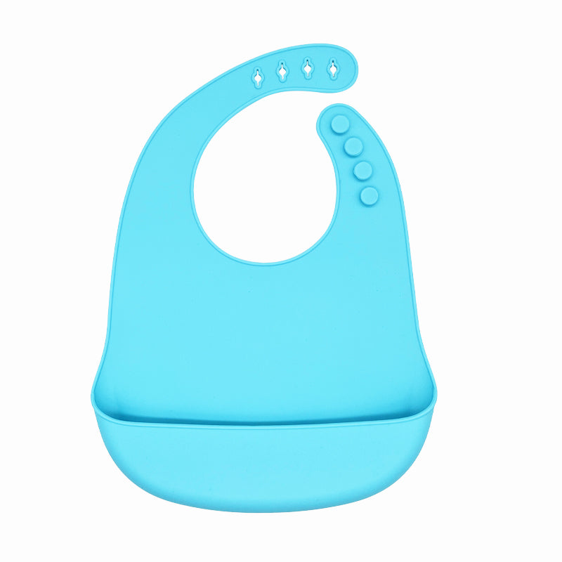Bavoir en silicone avec poche récupératrice