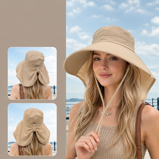 Chapeau Long Beige Anti-UV