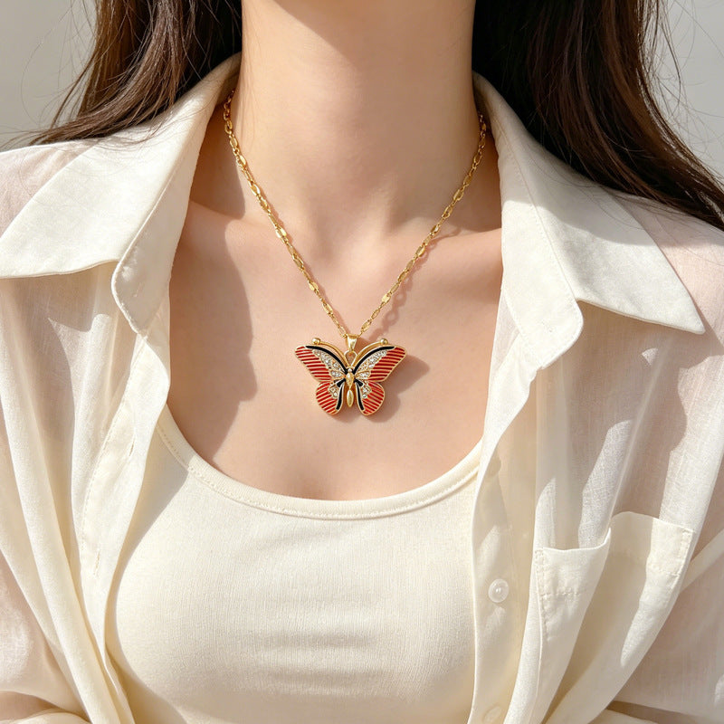 Collier Papillon Rubis