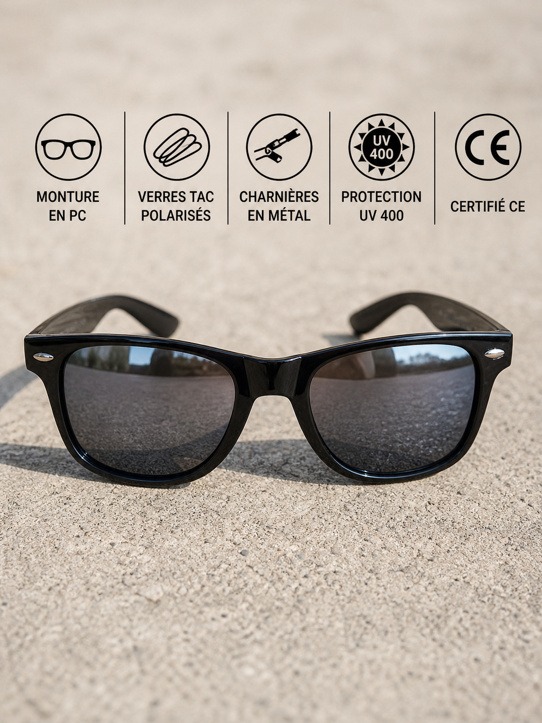 Lunettes de soleil polarisées – Noir UV400