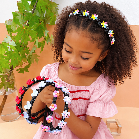 Serre-tête à fleurs multicolores pour enfant