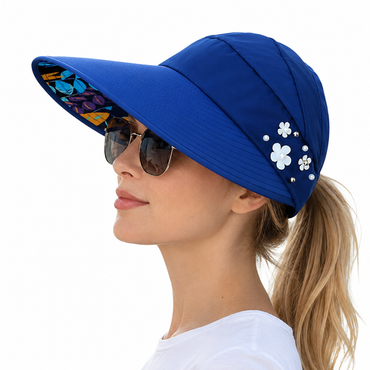 Visière de Soleil Anti-UV Élégante - Bleu