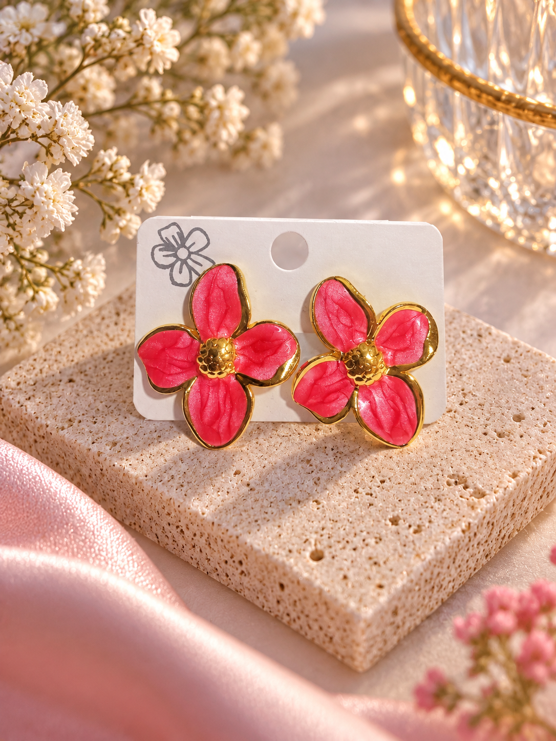 Boucles d’oreilles Floréa Rouge