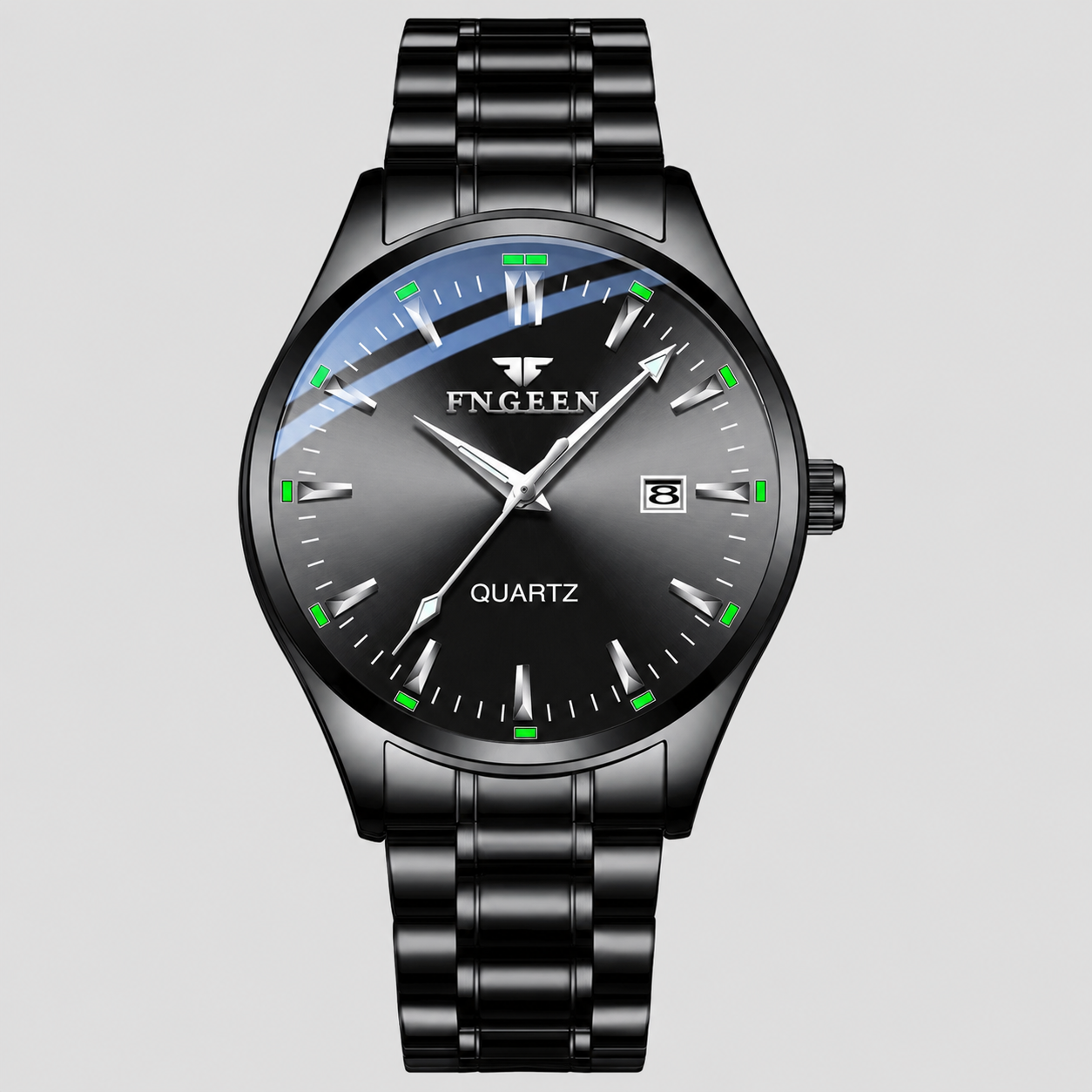 Montre Quartz Noir Acier Inoxydable