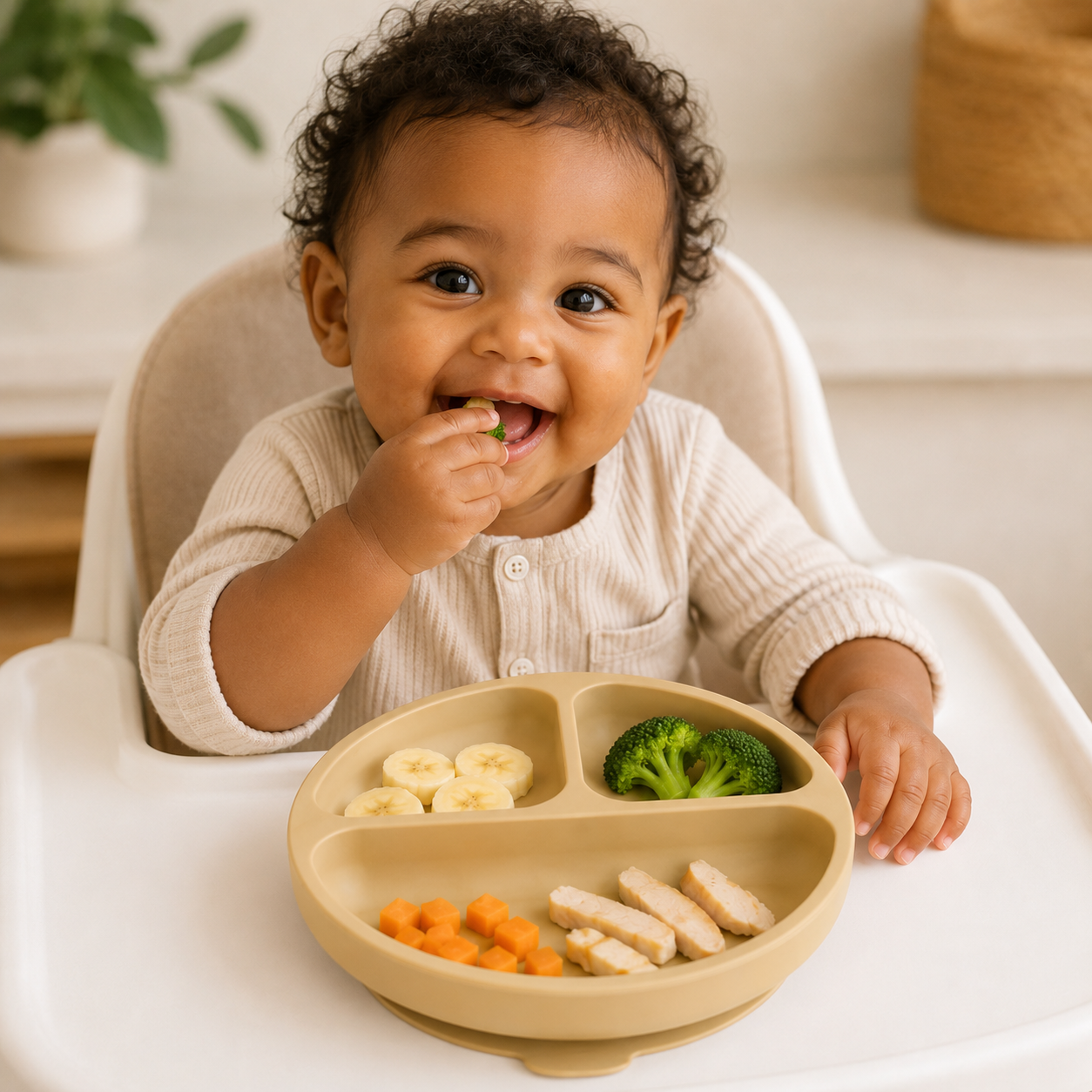 Assiette Compartimentée en Silicone pour Bébé
