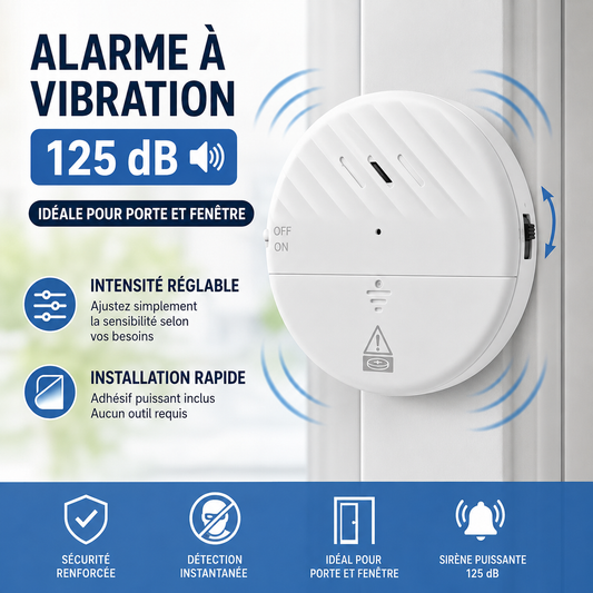 Alarme à Vibration 125 dB pour Porte et Fenêtre