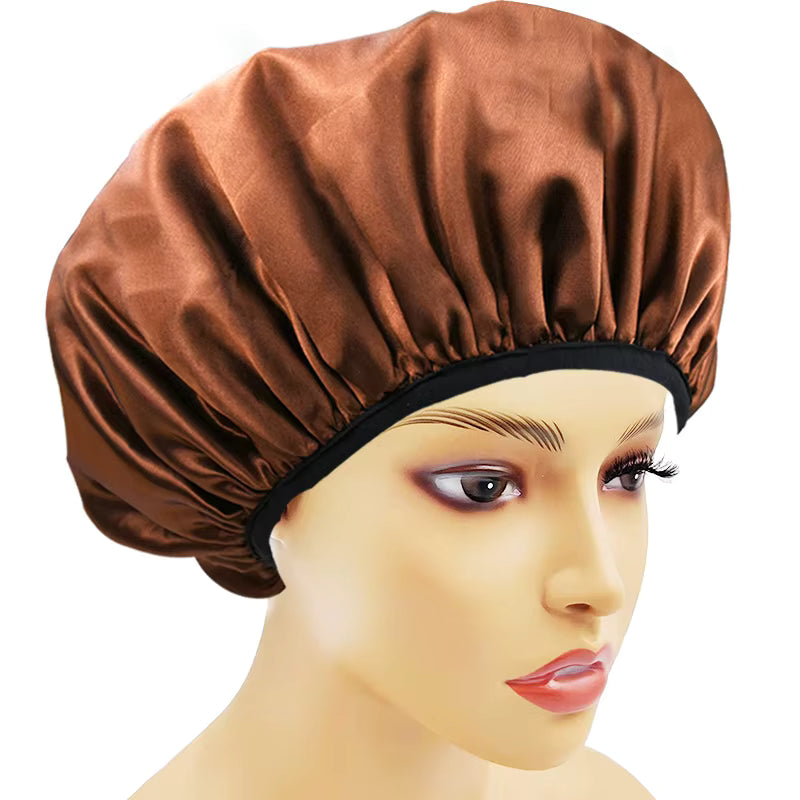 Bonnet de Douche 3 Couches – Satin & Doublure Absorbante