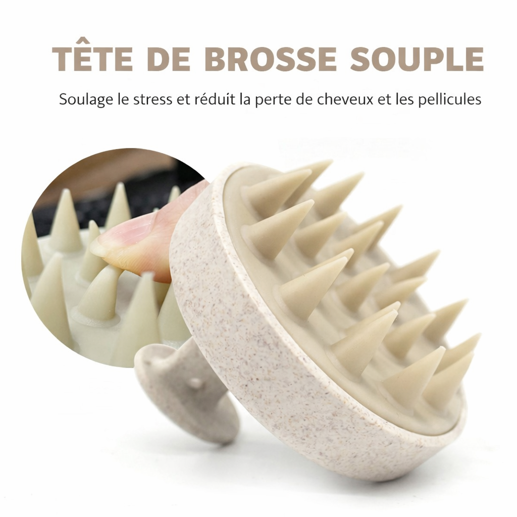 Brosse de Massage Capillaire en Paille de Blé
