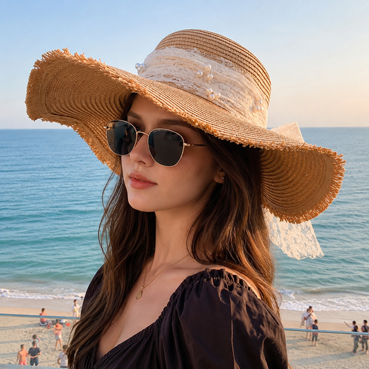 Chapeau de Soleil Premium en Paille  Marron