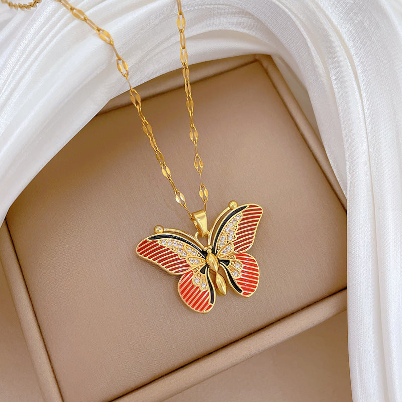 Collier Papillon Rubis