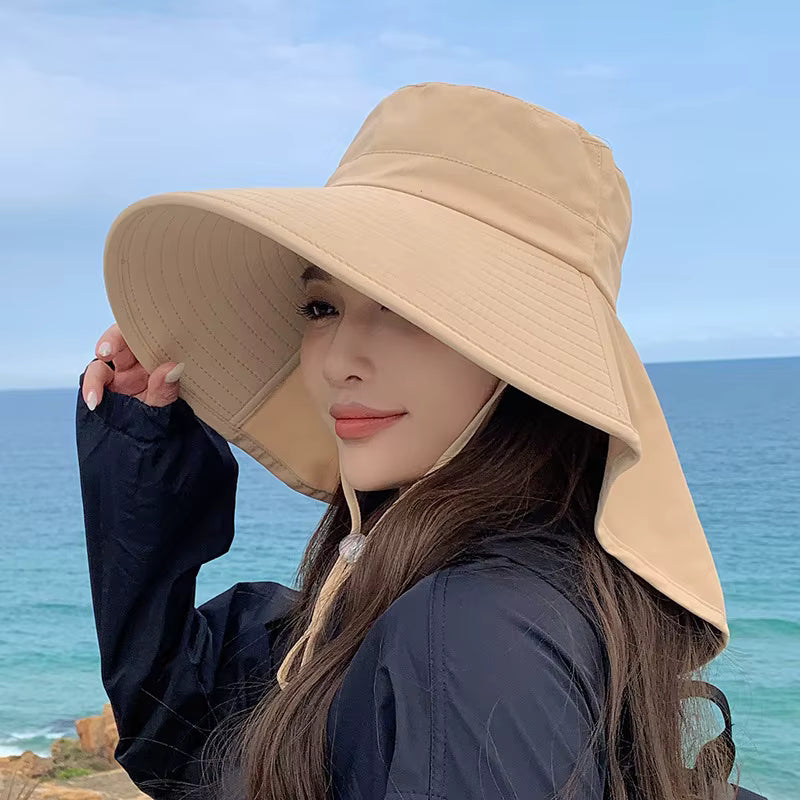 Chapeau Long Beige Anti-UV