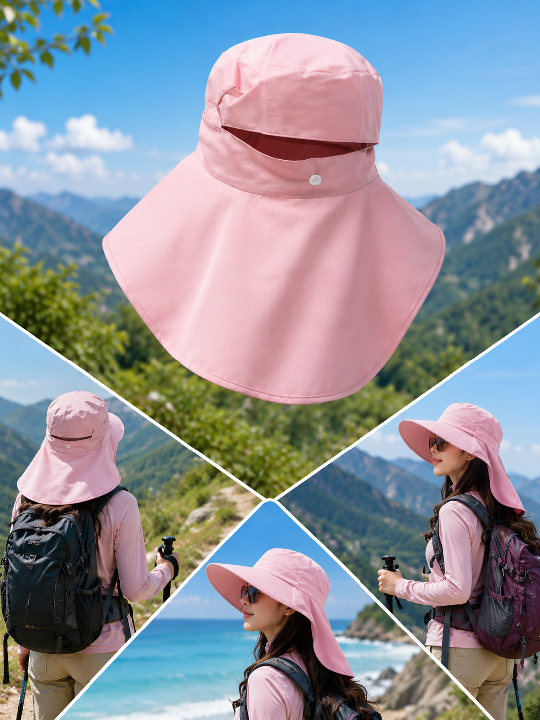 Chapeau Long Rose Anti-UV