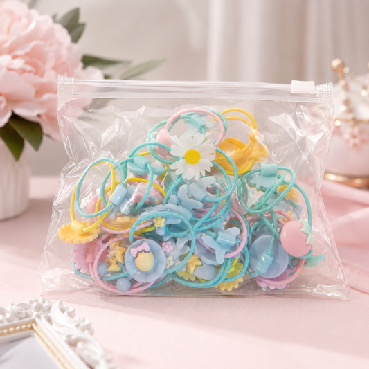 Lot de 40 élastiques pour cheveux enfant – Colorés & fantaisie