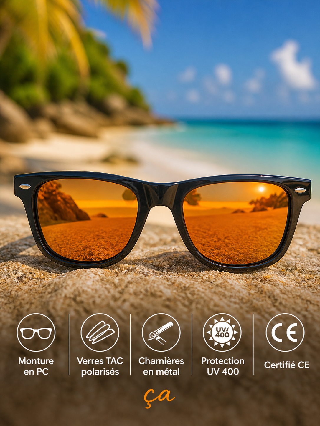 Lunettes de soleil polarisées Orange – UV400