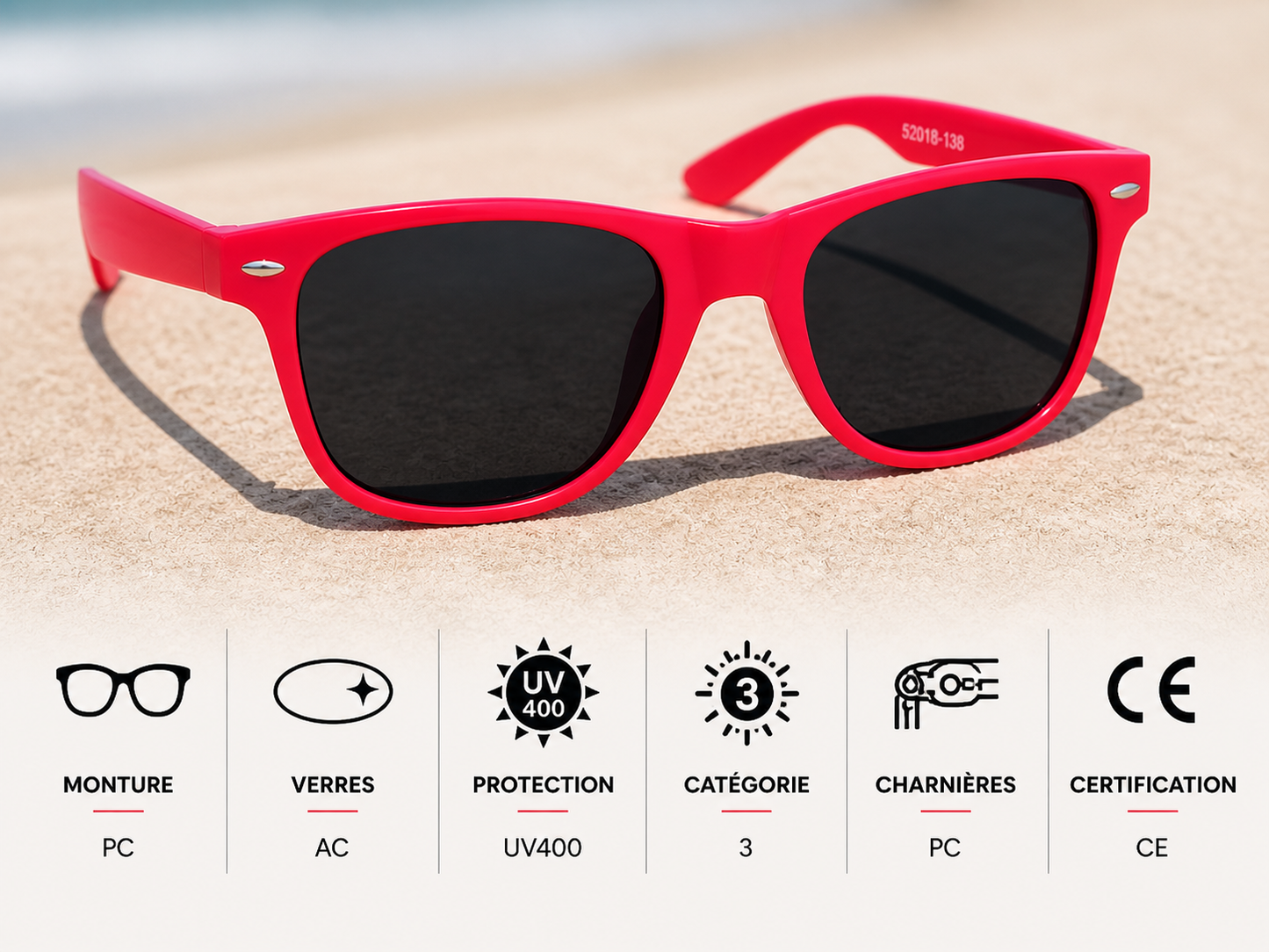 Lunettes de soleil – Rouge UV400