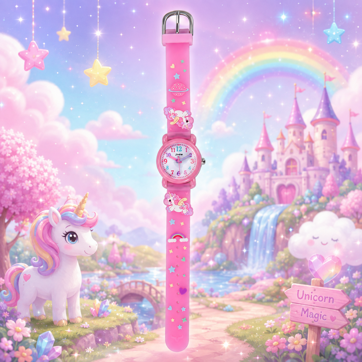 Montre Licorne Rose – Analogique 3D