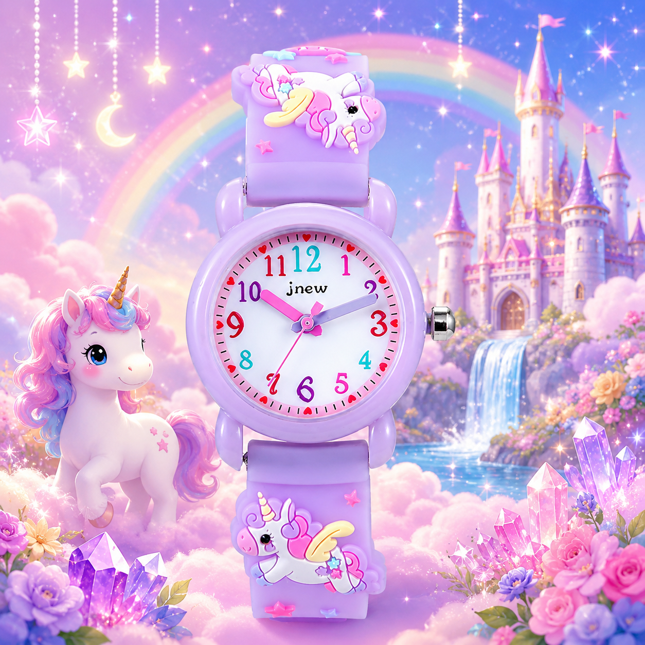 Montre Licorne Violette – Analogique 3D