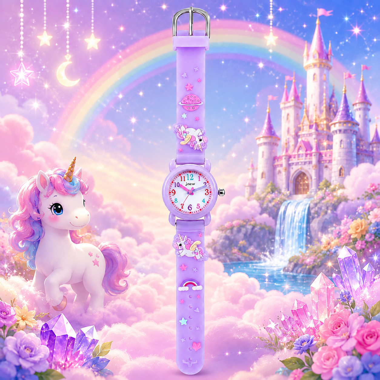 Montre Licorne Violette – Analogique 3D