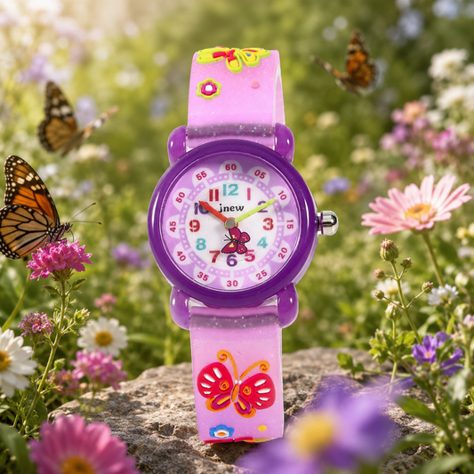 Montre Papillon Rose – Analogique 3D