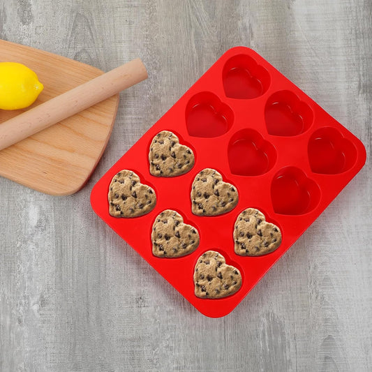 Moule Silicone Cœurs – 12 Cavités Démoulage Facile