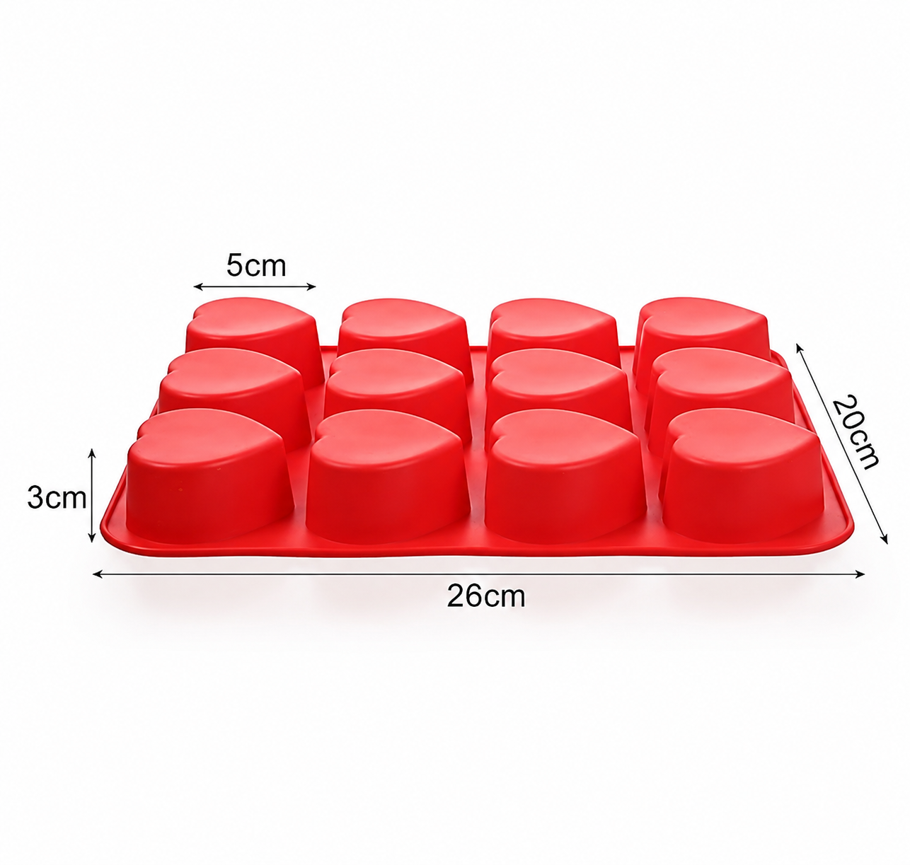 Moule Silicone Cœurs – 12 Cavités Démoulage Facile