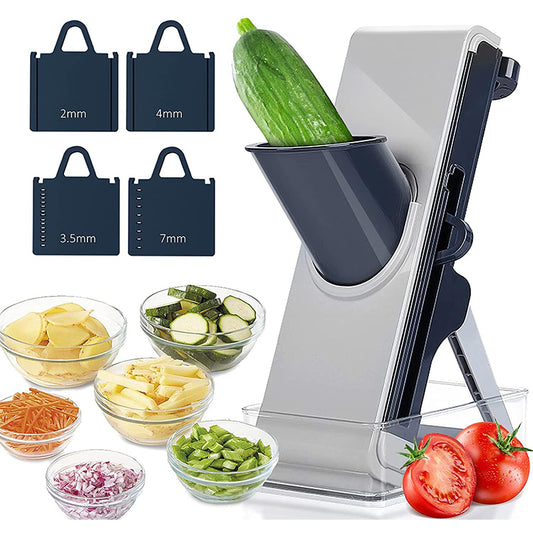 Mandoline Premium 4 Lames avec Bac de Conservation