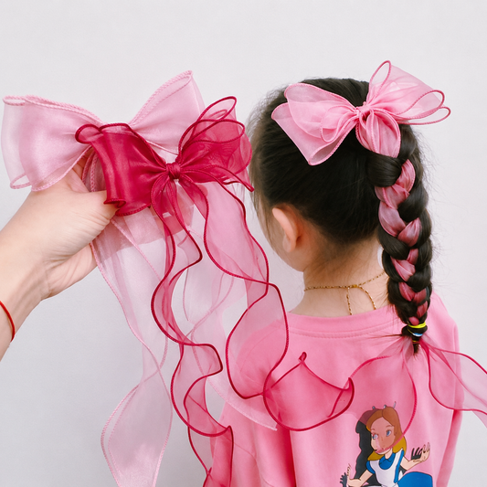 Grand nœud ruban pour cheveux enfant
