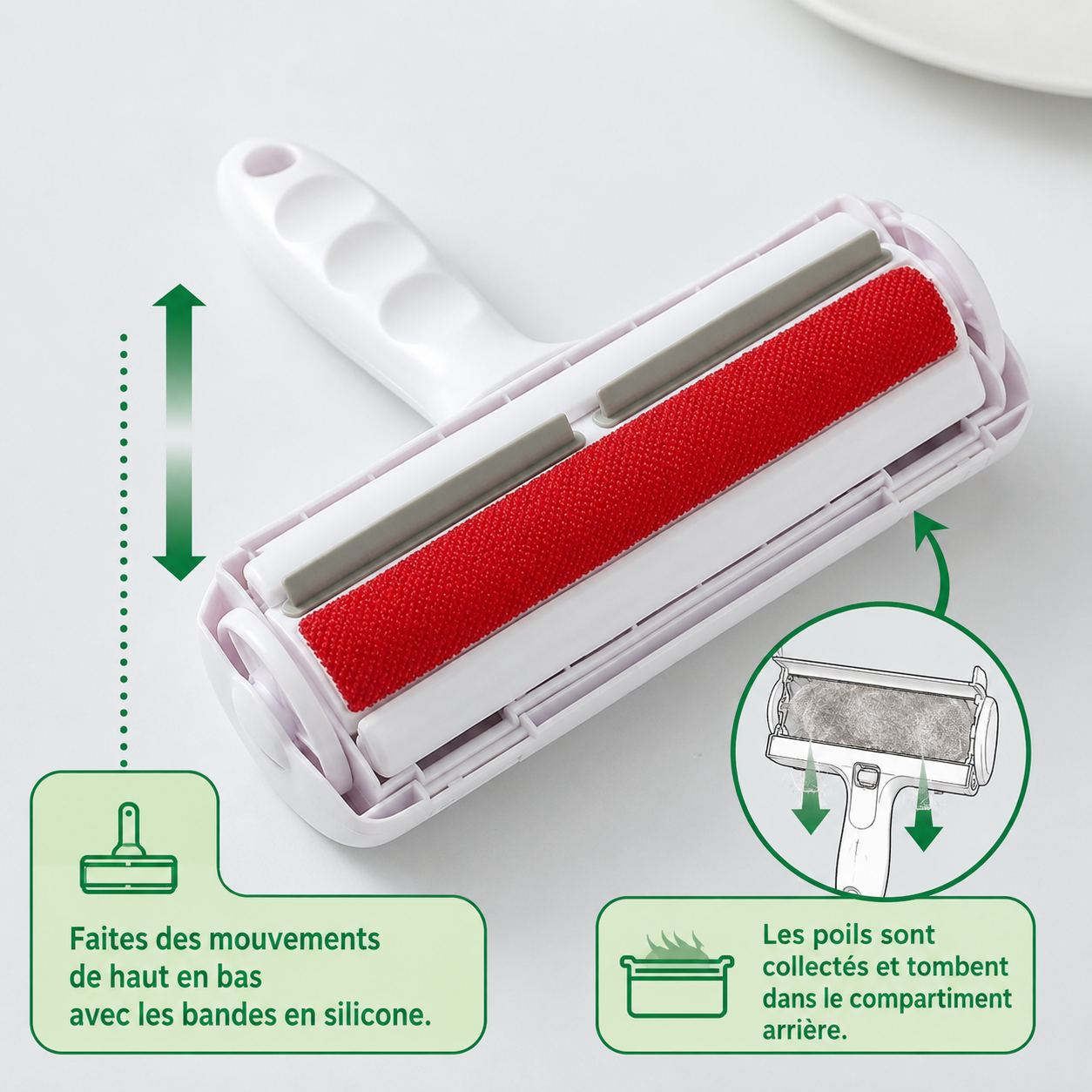 Brosse Anti-Poils Réutilisable pour Chiens & Chats