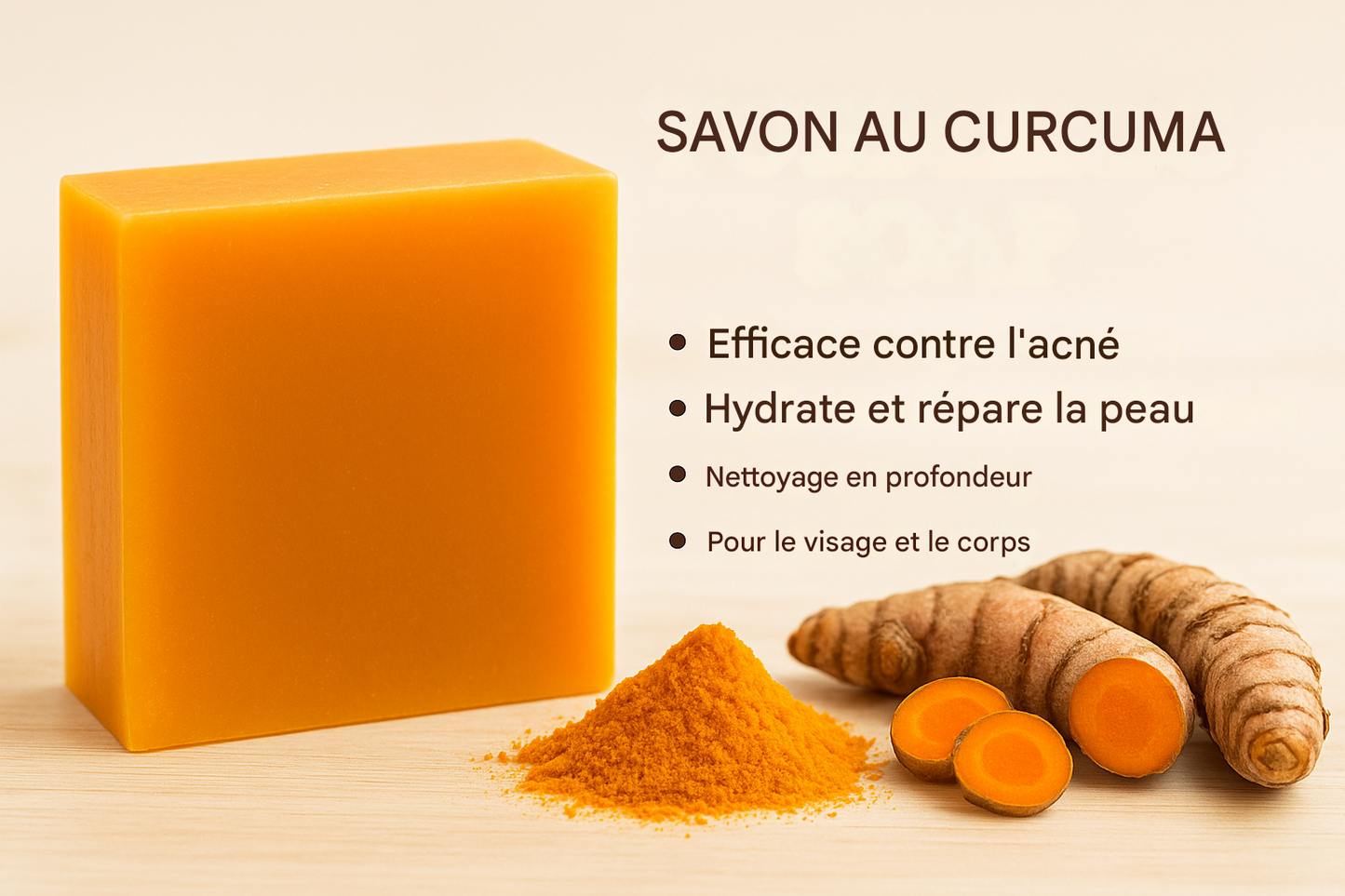 Savon Artisanal au Curcuma  – 100 g