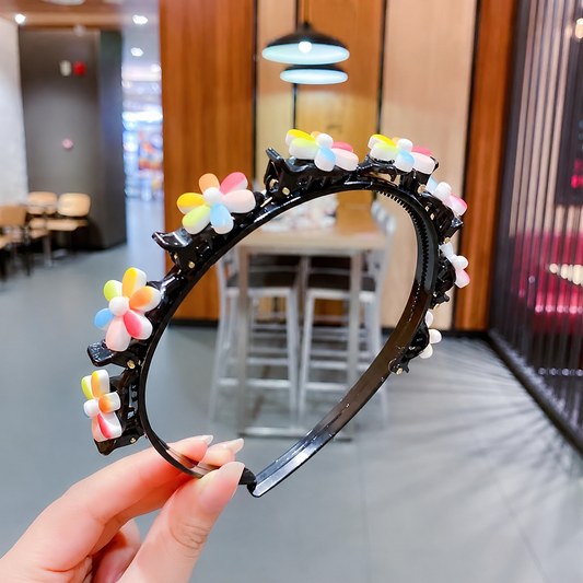 Serre-tête à fleurs multicolores pour enfant