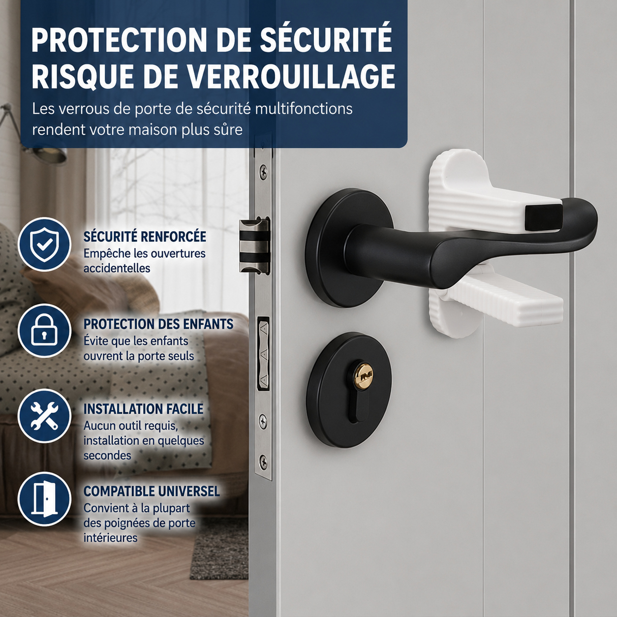 Bloque-Poignée de Porte - Lot de 2