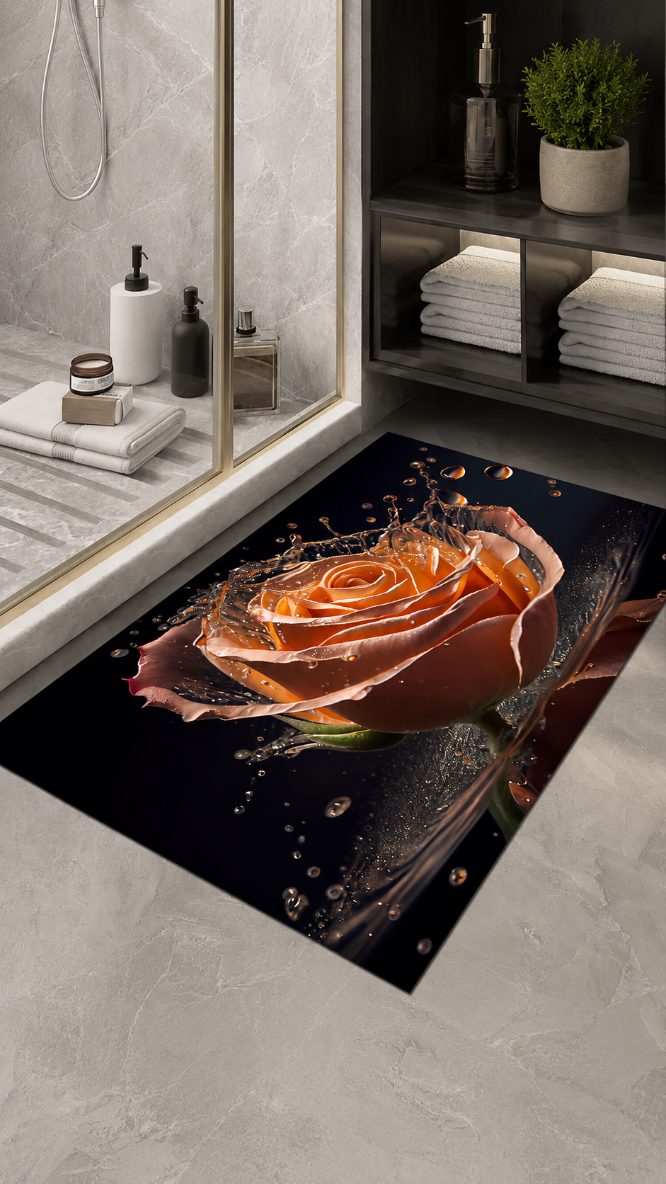 Tapis Anti-Dérapant Rose Éclatante 50 x 80 cm