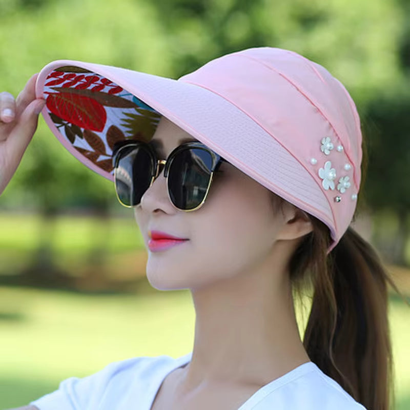 Visière de Soleil Anti-UV Élégante - Rose