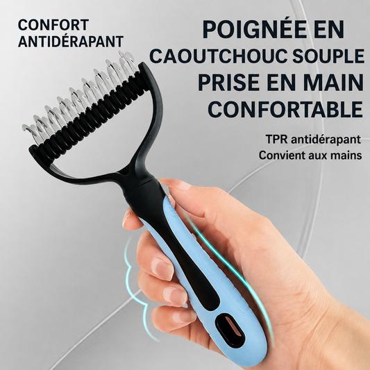 Brosse Démêlante en Acier Inoxydable pour Chiens et Chats