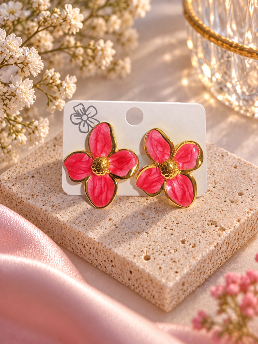 Boucles d’oreilles Floréa Rouge