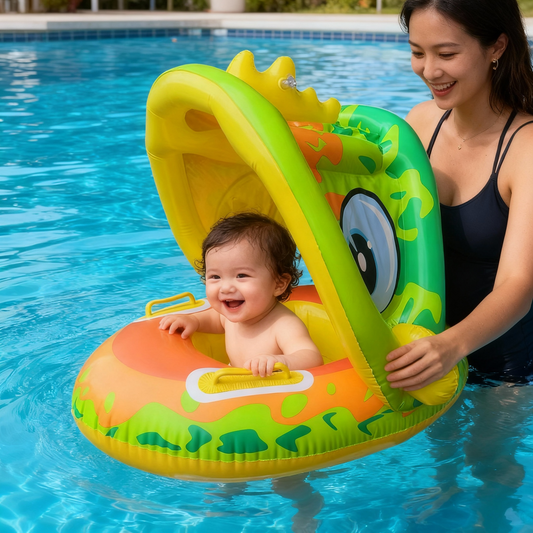 Bouée Bébé Dinosaure avec Pare-Soleil